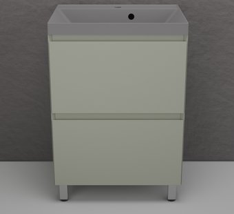Symbolite Тумба под умывальник Манхэттен 60 Plus 2 ящика + Asti 60x45 (олива/серый шелк)