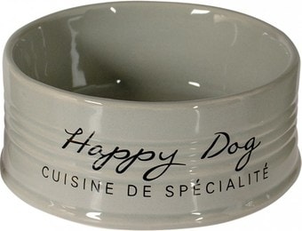 Миска Duvo Plus Happy Dog 520 мл (серый)