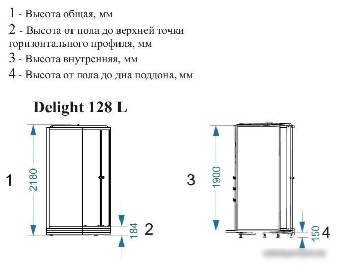 Душевая кабина Domani-Spa Delight 128 120x80 R с гидромассажем (черный/тонированное)
