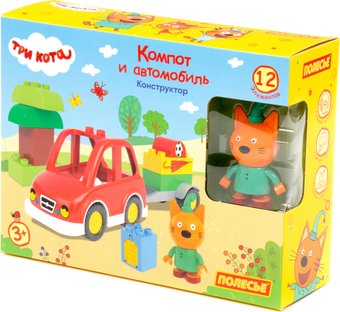 Конструктор Полесье Три кота. Компот и автомобиль 77193