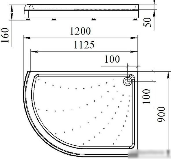 Душевой поддон Radomir 120x90 1-11-0-1-0-010