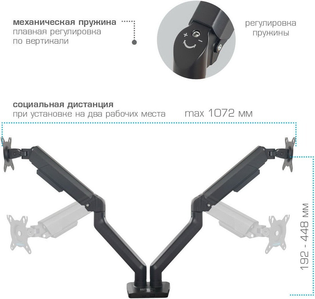 Кронштейн для монитора Kromax Office-17 (черный)