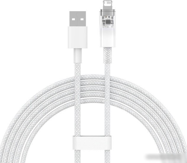 Кабель Baseus Explorer Series Fast Charging Cable with Smart Temperature Control 2.4A USB Type-A - Lightning (2 м, белый)