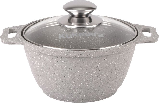 Кастрюля Kukmara кмс12а (светлый мрамор)
