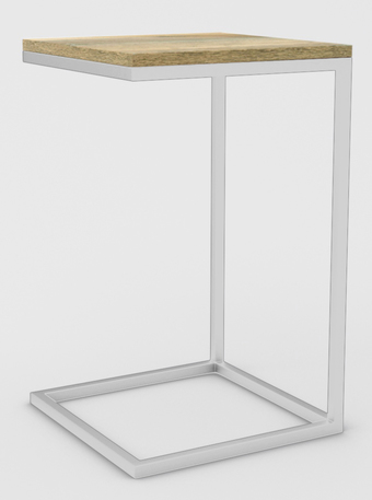 Приставной столик Hype Mebel Лайт 40x40 (белый/дуб галифакс натуральный)