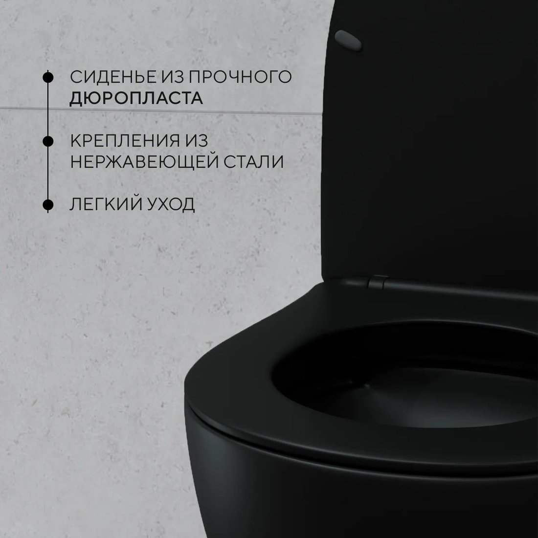 Унитаз подвесной Lauter Sulzdorf + 21901002 + 219702HD (черный с кнопкой смыва белый)