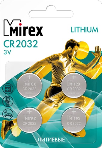 Батарейки Mirex CR2032 4 шт CR2032-E4