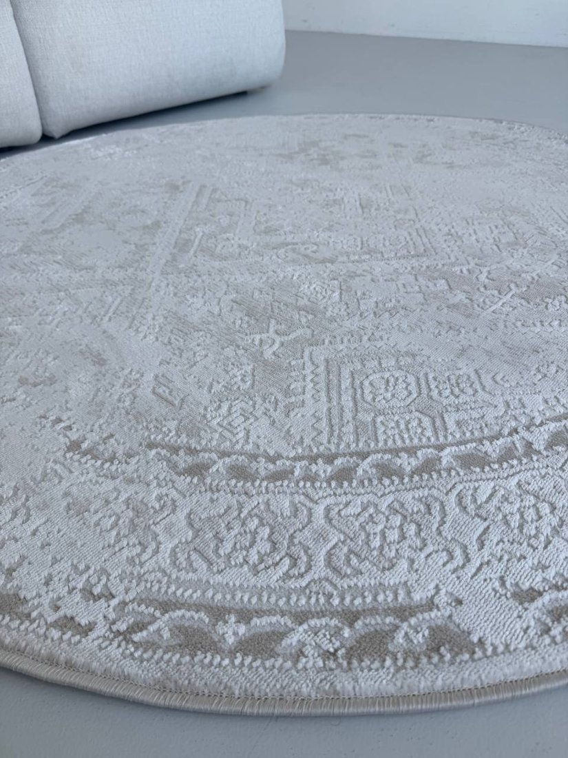 Ковер для жилой комнаты LAXMI Comfort 454 круг (1.2x1.2, Cream/Cream)