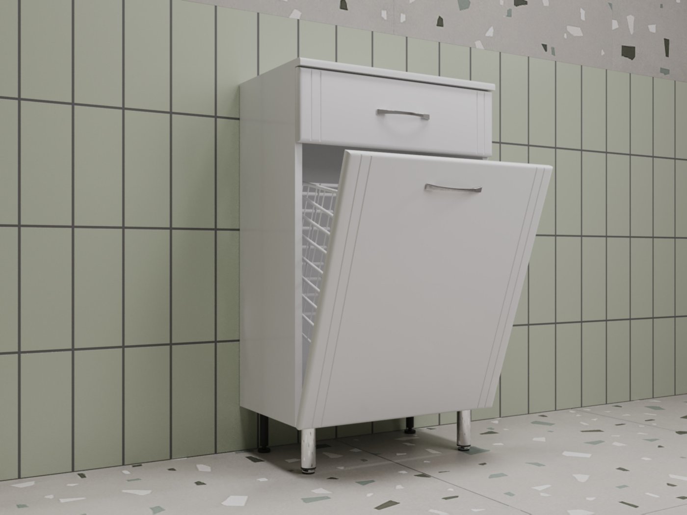 Symbolite Комод для ванной ТН 50 1 ящик с корзиной