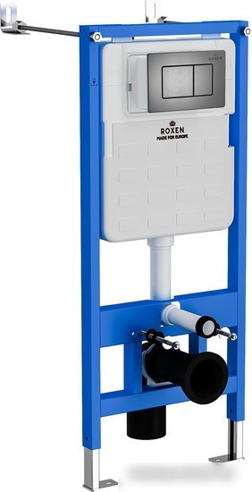 Унитаз подвесной Roxen Porto One Rimless 6 в 1 StounFix Slim 618703 (оружейная сталь/металл)