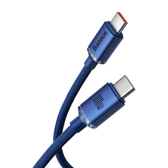 Кабель Baseus Crystal Shine USB Type-C - USB Type-C (2 м , синий)