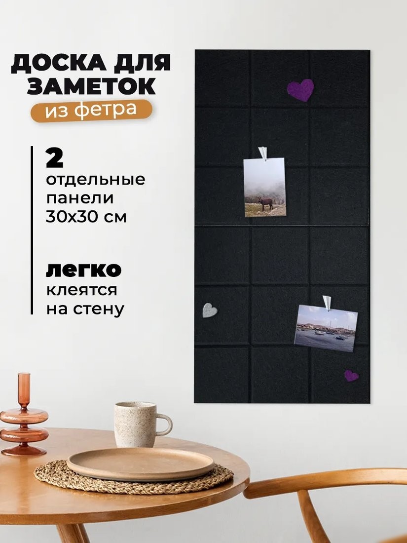 Панель UG Home 300x300x9мм ФП.2-Ч (2шт, черный)