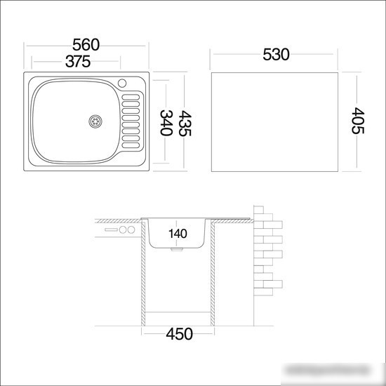 Кухонная мойка Ukinox CLM560.435 --5К 1R