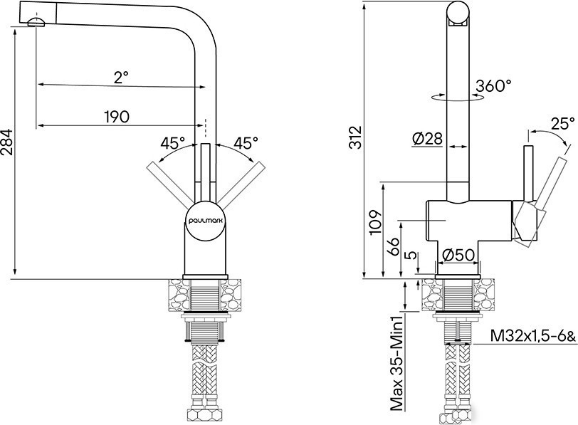 Смеситель Paulmark Spring Sp212067-BG