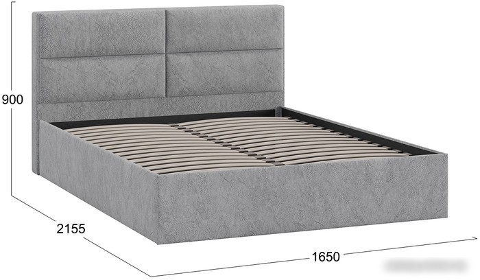 Кровать Трия Глосс универсальный тип 1 160x200 (микровелюр Wellmart Silver)