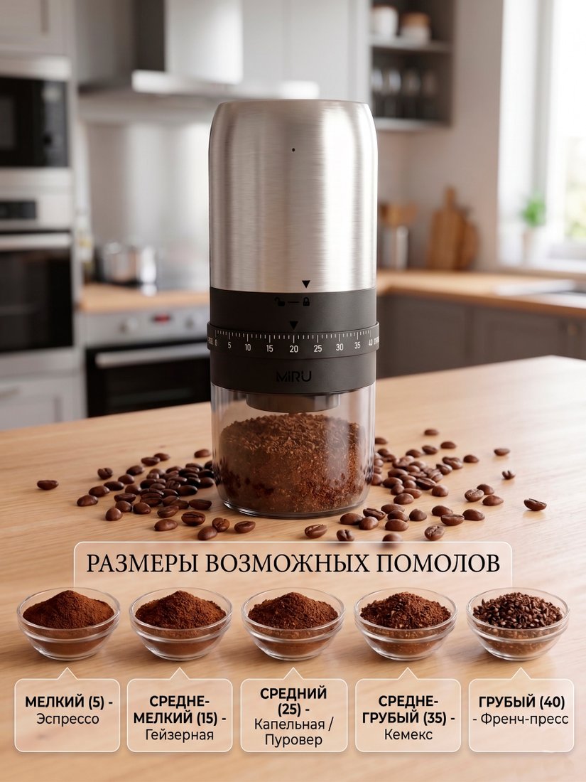 Аккумуляторная кофемолка Miru KACG04
