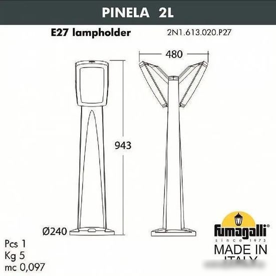 Садовый светильник Fumagalli Germana FU_2N1.613.020.WYF1R