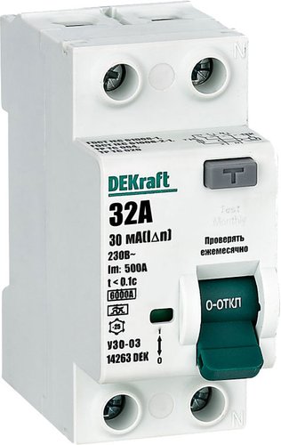 Устройство защитного отключения DEKraft 14263DEK