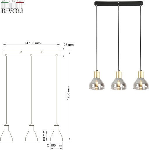 Подвесная люстра Rivoli Kassandra 3118-303 Б0054679