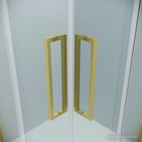 Душевой уголок Grossman Cosmo 80x80x195 300.K33.02.8080.32.00 (золото сатин/прозрачное стекло)
