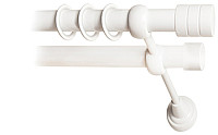 Карниз для штор Lm Decor Цилиндр 088 2р гладкий 25/19мм (белый глянец, 1.8м)