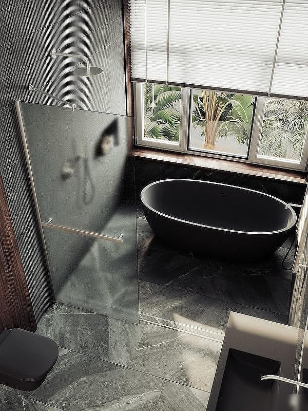 Душевая стенка MaybahGlass 99x195 MGD-1463-5ш (сатин стекло/хром матовый)