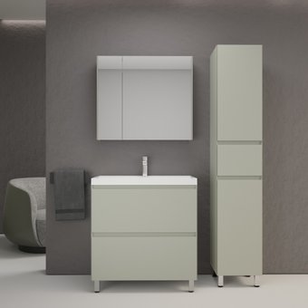 Symbolite Тумба под умывальник Манхэттен 80 Plus 2 ящика (олива)