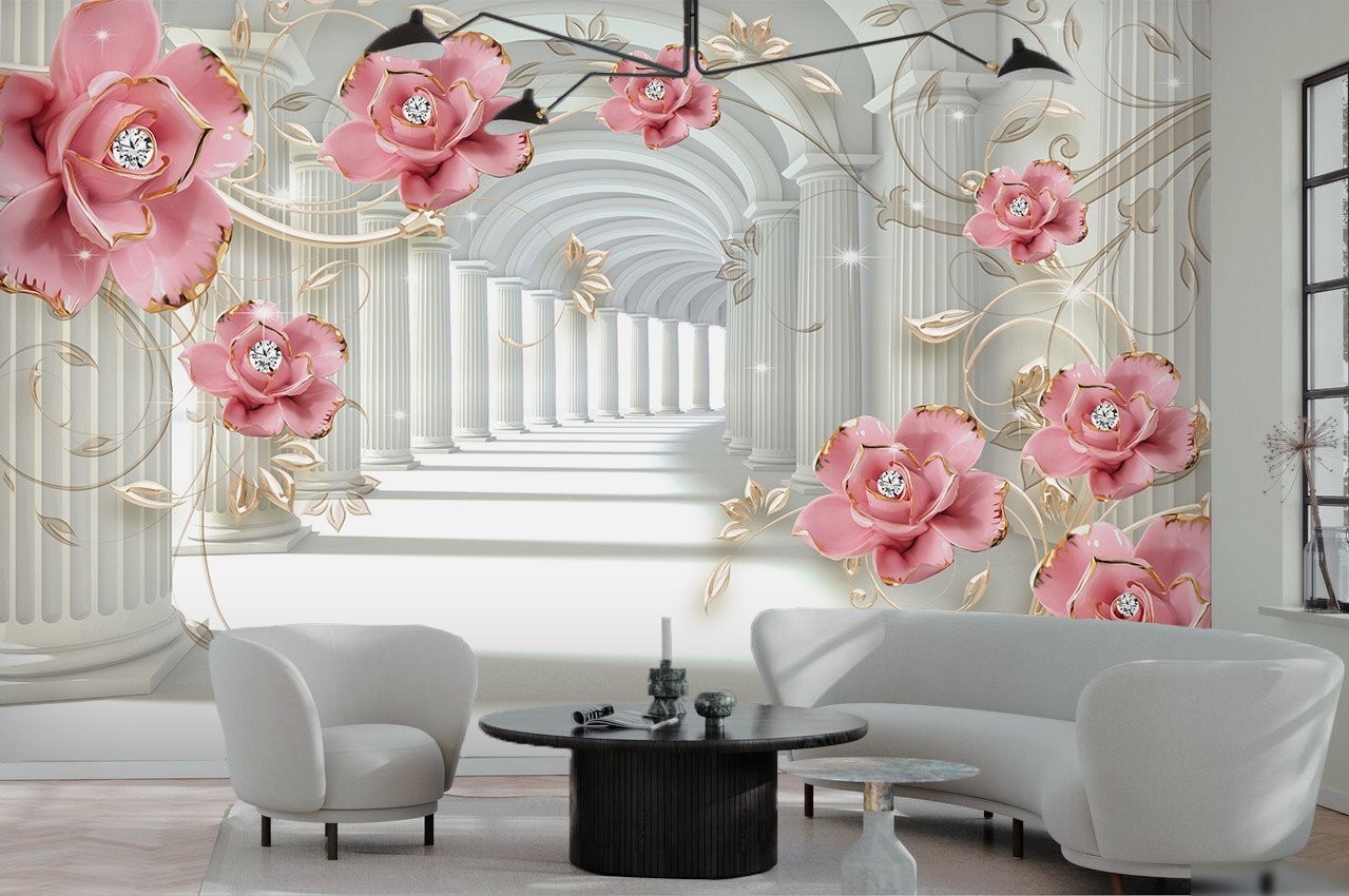 Фотообои Vimala 3D Туннель с цветами 270x400