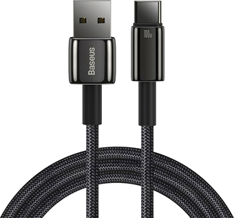 Кабель Baseus Tungsten Gold USB Type-A - USB Type-C (2 м, черный)