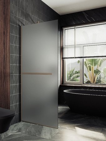 Душевая стенка MaybahGlass 99x195 MGD-1463-2у (сатин стекло/бронза)