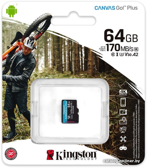Карта памяти Kingston Canvas Go! Plus microSDXC 64GB