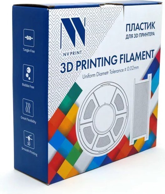 Пластик NV Print NV-3D-ASA-WHITE (1.75мм, 1кг, белый)