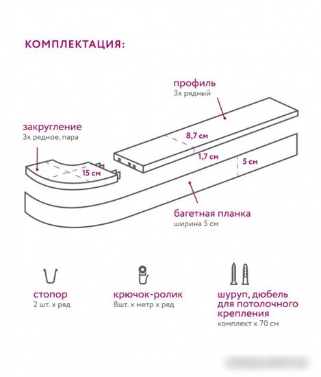 Карниз для штор Legrand Галант Neo Греция 3.0 48067445 (вишня)