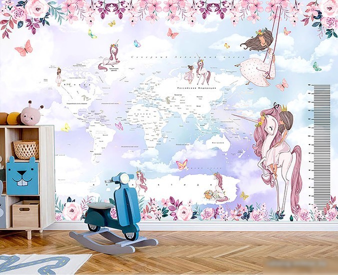 Виниловые обои Citydecor Princess 17 400x260, карта мира с ростомером
