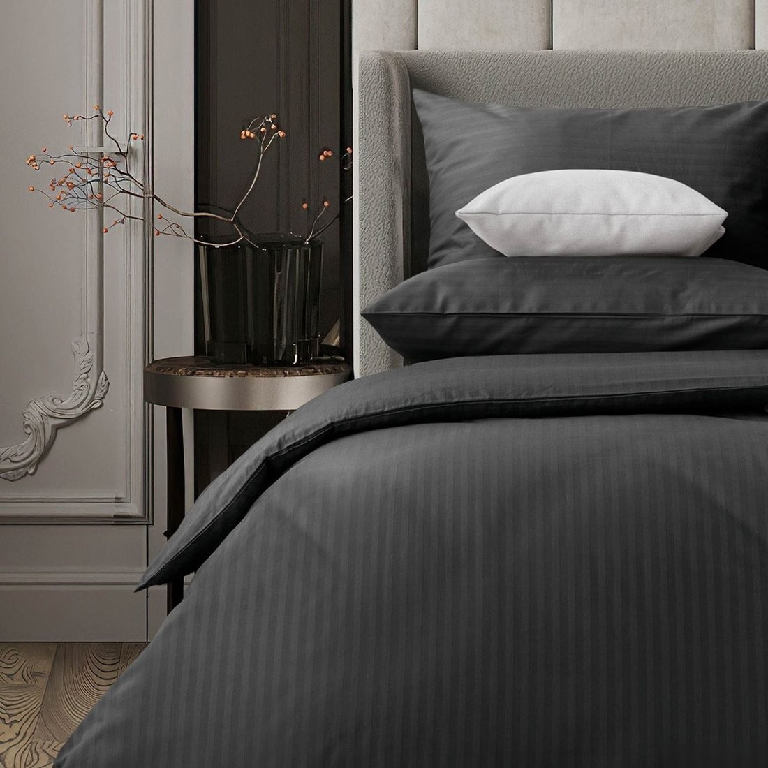 Постельное белье Verossa Stripe 2.0сп 929788 (50x70, Black)