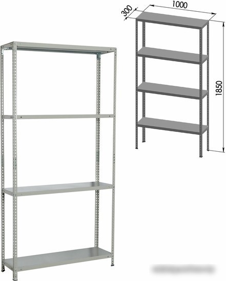 Стеллаж Brabix Ms Plus-185/30-4 291104