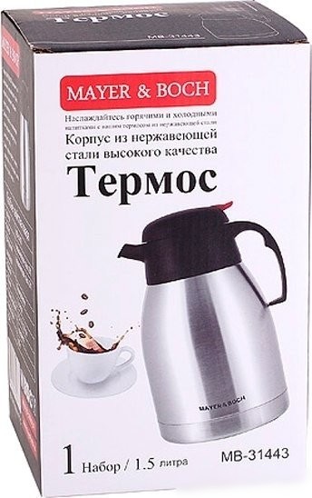 Кувшин-термос Mayer&Boch 31443 1.5л (серебристый/черный)