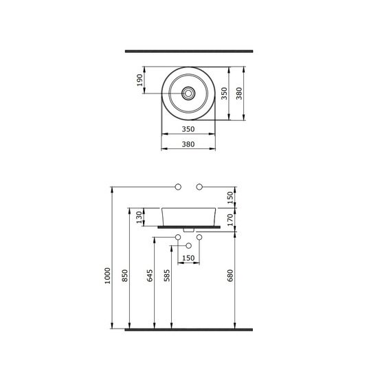 Умывальник Berges Wasserhaus Mascon 38 181005