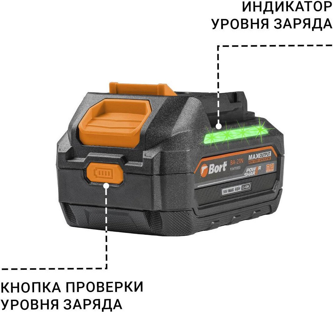 Аккумулятор для инструмента Bort BA-21N 93415933 (18В/4 Ah)