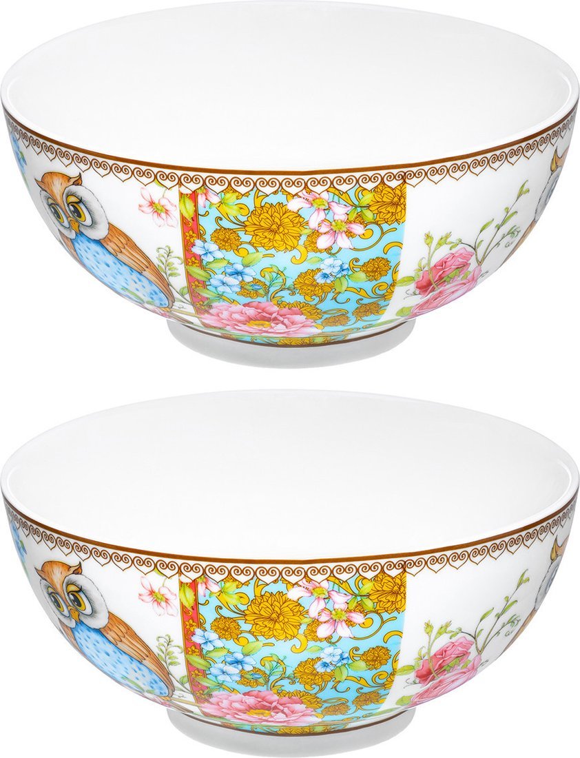 Набор салатников Elan Gallery Совушки New Bone China 420784
