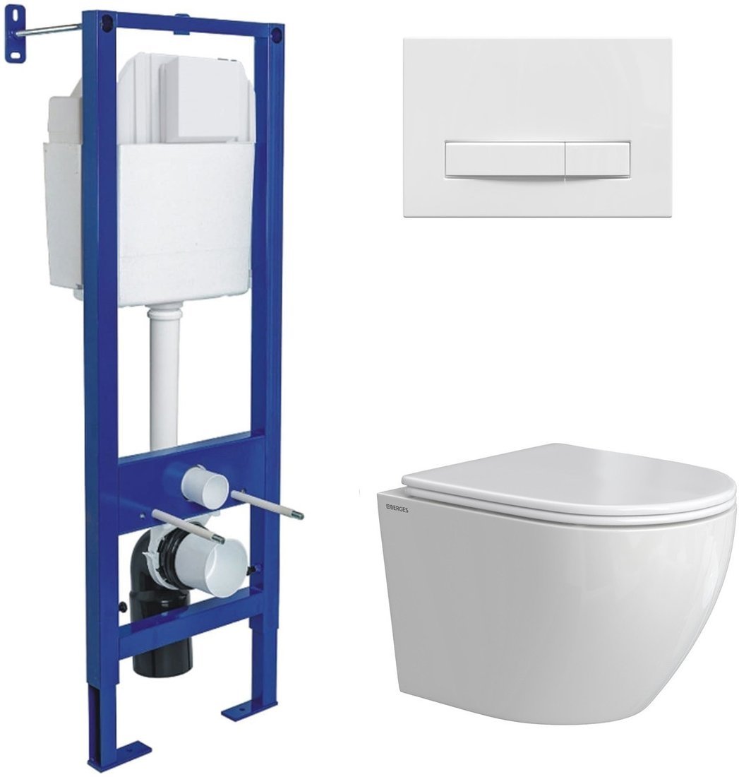 Унитаз подвесной Berges Wasserhaus Okus Rimless 043394 (с сиденьем)