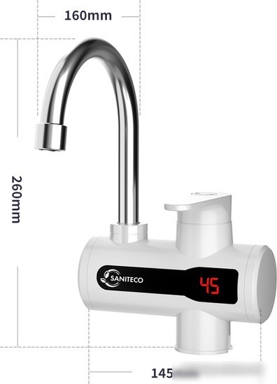 Проточный электрический водонагреватель-кран Saniteco WM-001-C2 (белый)