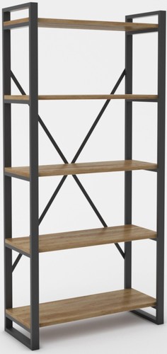 Стеллаж Hype Mebel Стандарт-2 50x170 (черный/дуб галифакс олово)