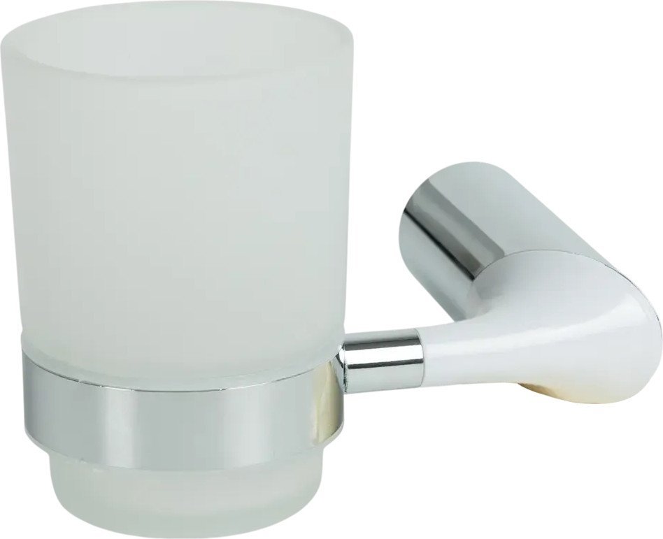 Стакан для зубной щетки и пасты Swensa Lock SWR-6600-33-CRM (белый/хром)
