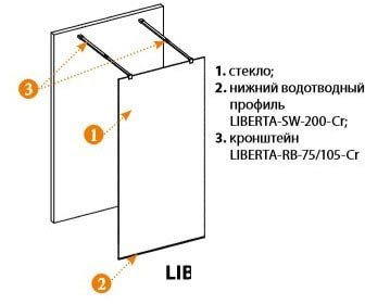 Душевая стенка Cezares LIBERTA-L-2-110-C-Cr