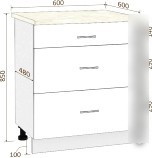 Шкаф напольный Кортекс-мебель Корнелия Лира НШ60р3ш (оникс/марсель)