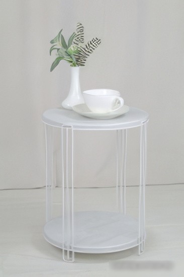 Журнальный столик Sheffilton SHT-CT33-1 (белый муар/бетон лофт)