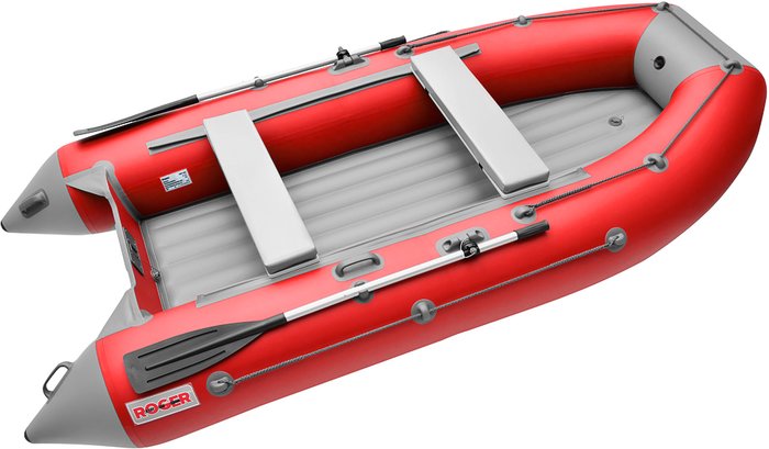 Моторно-гребная лодка Roger Boat Trofey 2900 (без киля, красный/серый)