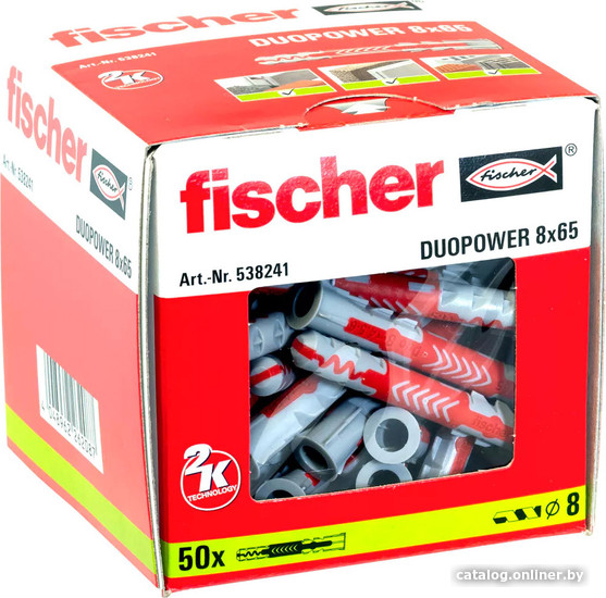 Дюбель универсальный Fischer DuoPower 8 x 65 538241 (50 шт) Дюбель универсальный Fischer DuoPower 8 x 65 538241 (50 шт)