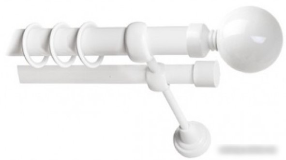 Наконечник для карниза Lm Decor YF059 Шар большой 25мм (белый глянец)